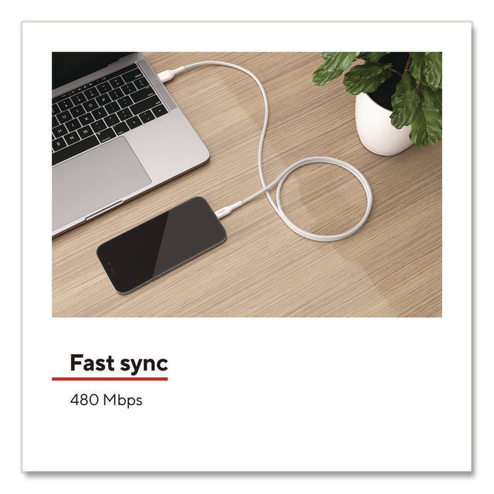 Lightning to USB-A Charging Cable, 6.6 ft, White, 2/Pack