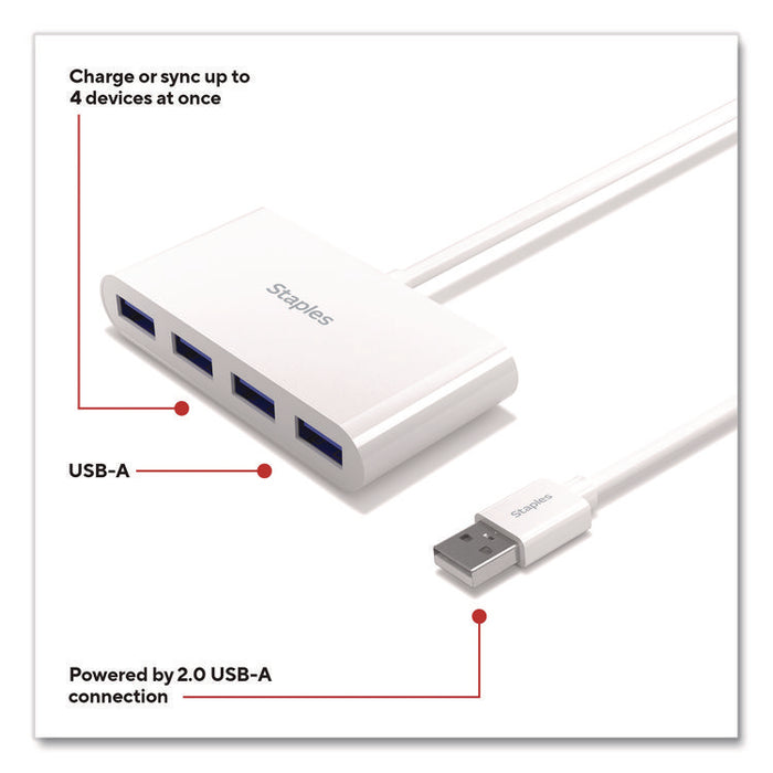 USB 2.0 Hubs, 4-Port, White