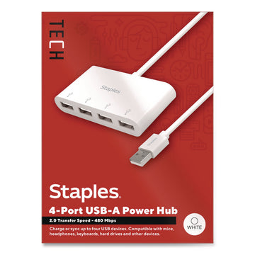 USB 2.0 Hubs, 4-Port, White