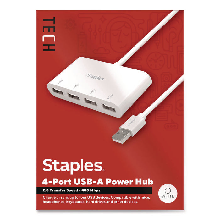 USB 2.0 Hubs, 4-Port, White