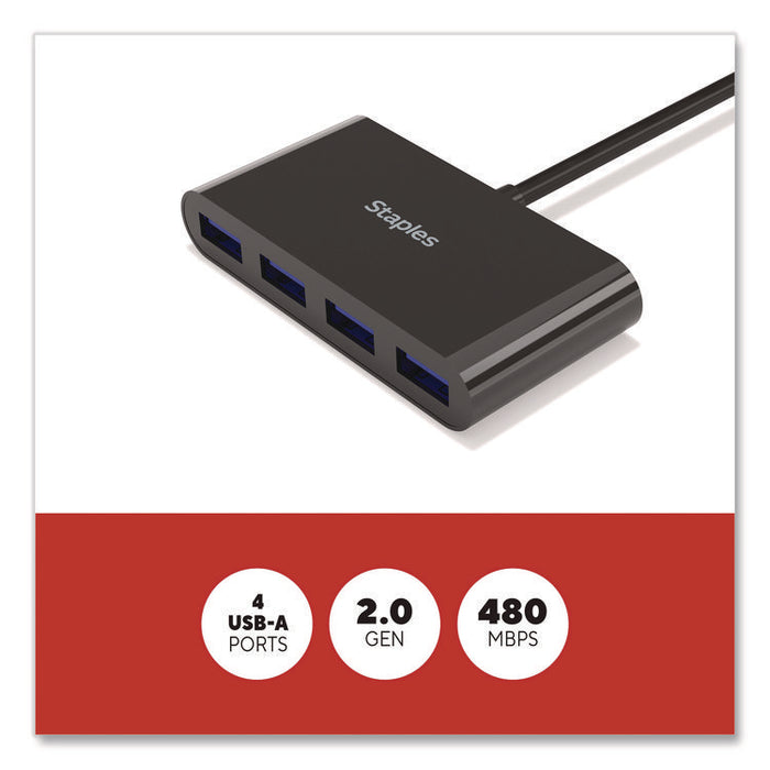 USB 2.0 Hubs, 4-Port, Black