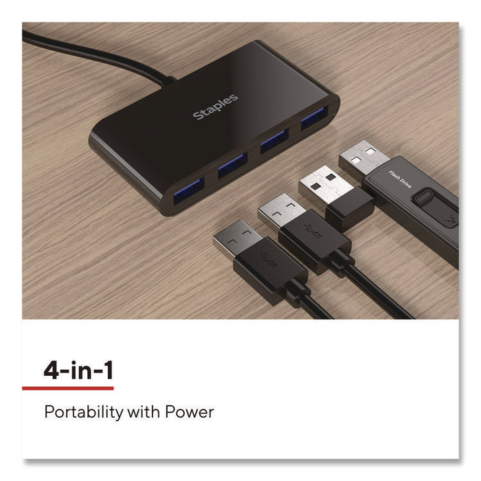 USB 2.0 Hubs, 4-Port, Black