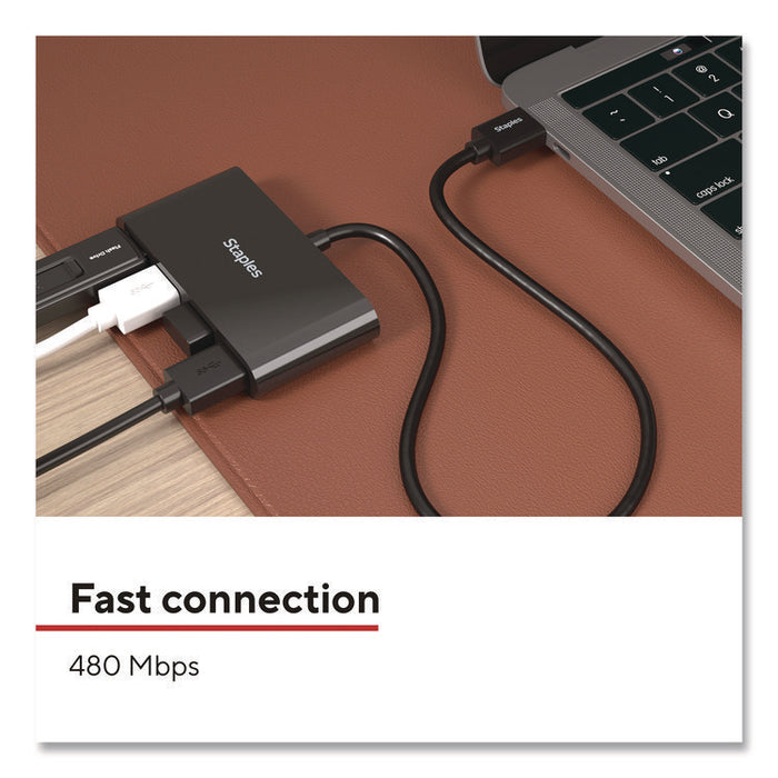 USB 2.0 Hubs, 4-Port, Black