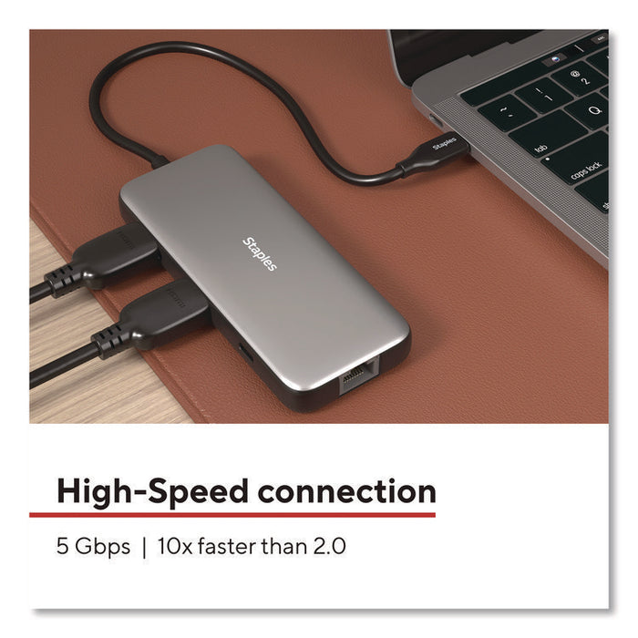 USB 3.0 Hubs, 8-Port, Gray