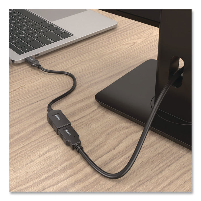 USB-C to USB-A Audio/Video Adapter, 6", Black