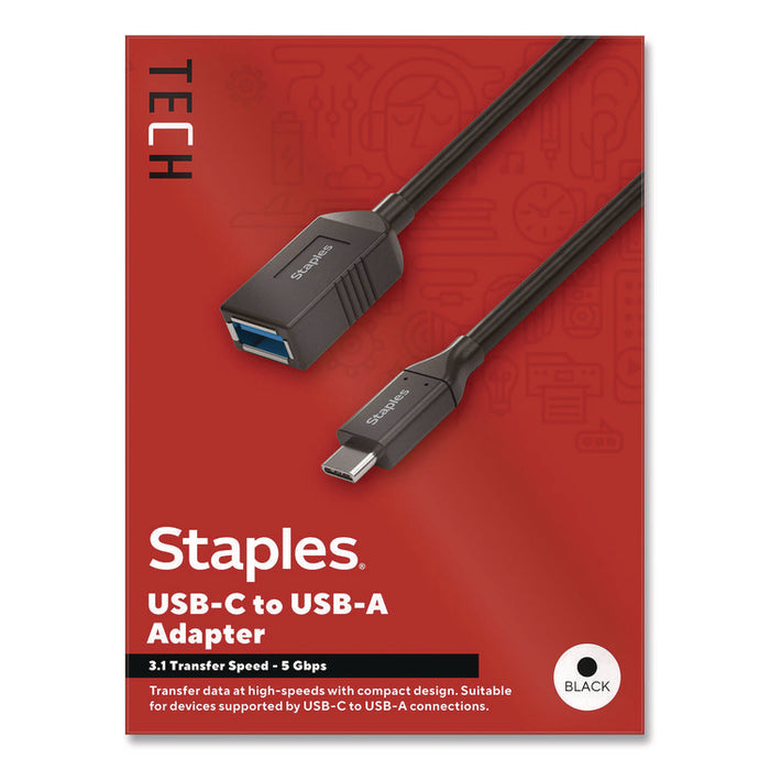 USB-C to USB-A Audio/Video Adapter, 6", Black