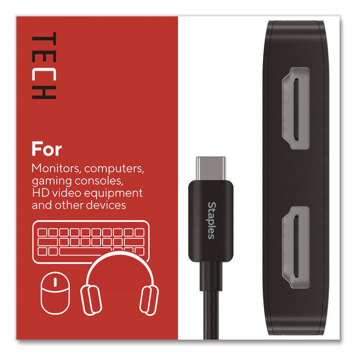 USB-C to HDMI Audio/Video Adapter, 6", Black