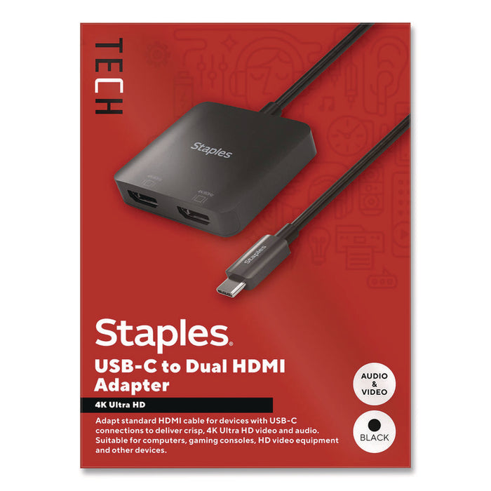USB-C to HDMI Audio/Video Adapter, 6", Black