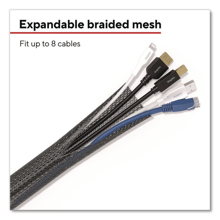 Cord Sleeve, 10 ft, Black