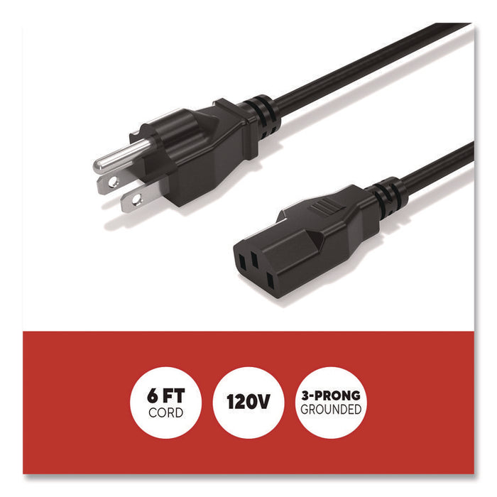 AC Power Cord, 6 ft, Black