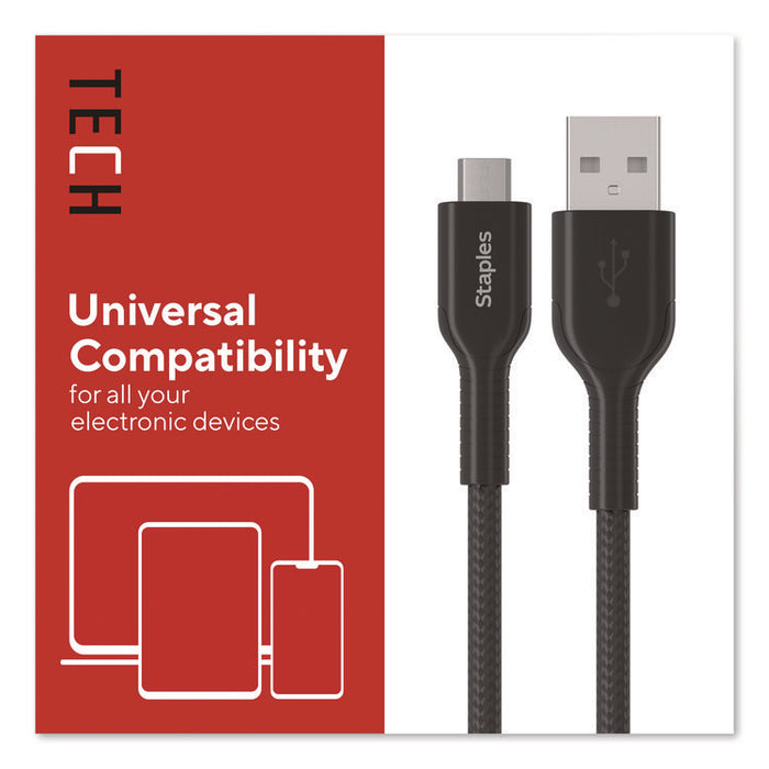 Micro USB to USB-A 2.0 Charging Cable, 3.3 ft, Black