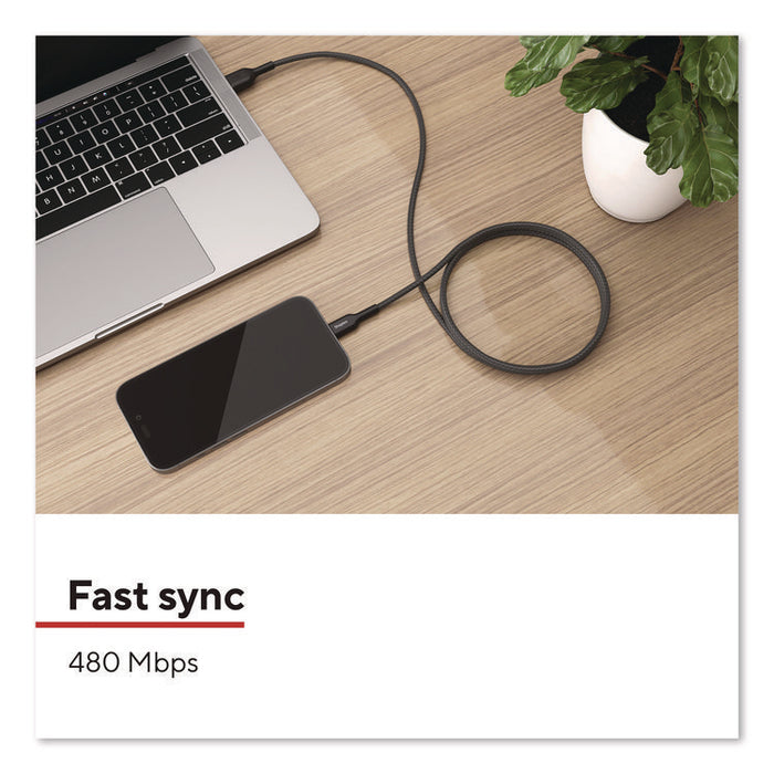 Micro USB to USB-A 2.0 Charging Cable, 6.5 ft, Black