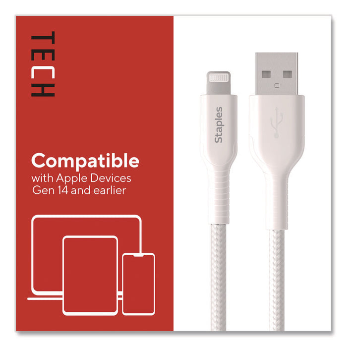 Lightning to USB-A Charging Cable, 6.6 ft, White