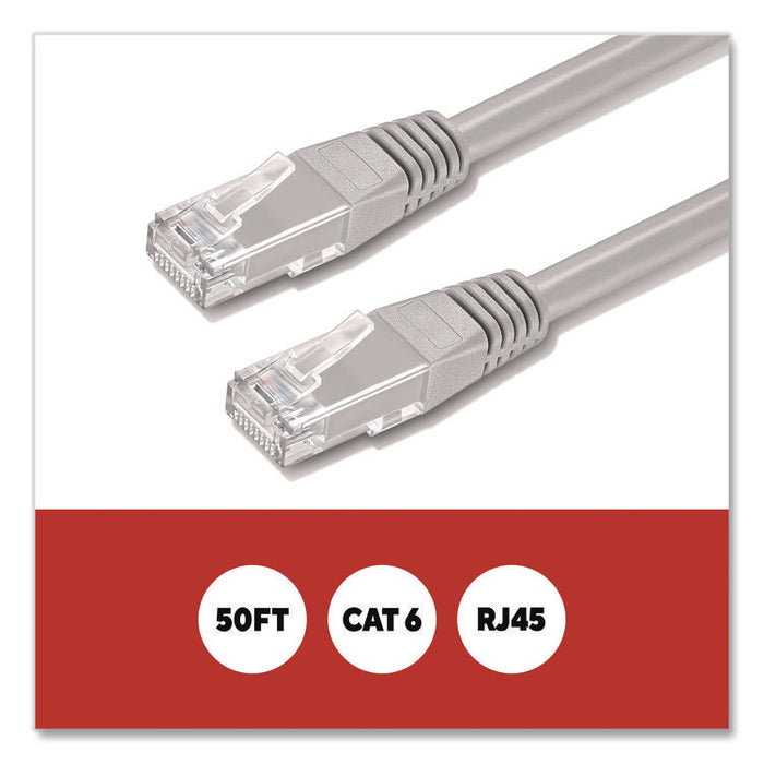 CAT6 Ethernet Cable, 50 ft, Gray