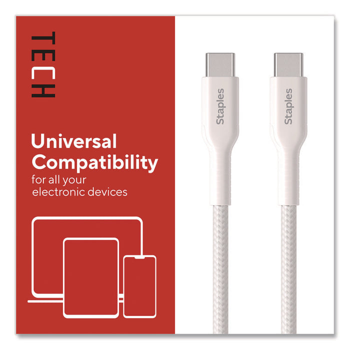 Lightning to USB-C 2.0 Charging Cable, 9.8 ft, White