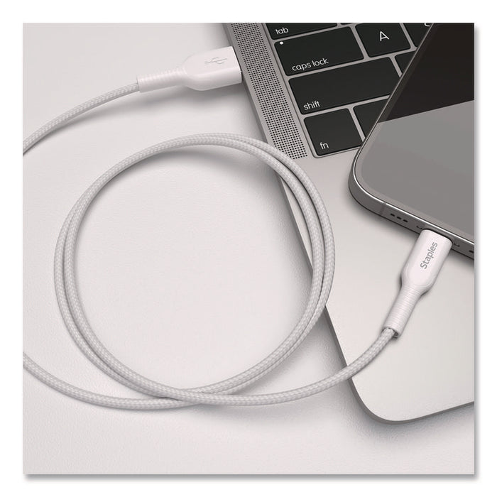 Lightning to USB-C 2.0 Charging Cable, 9.8 ft, White