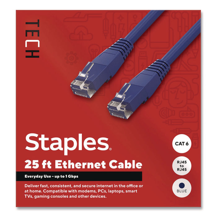 CAT6 Ethernet Cable, 25 ft, Blue