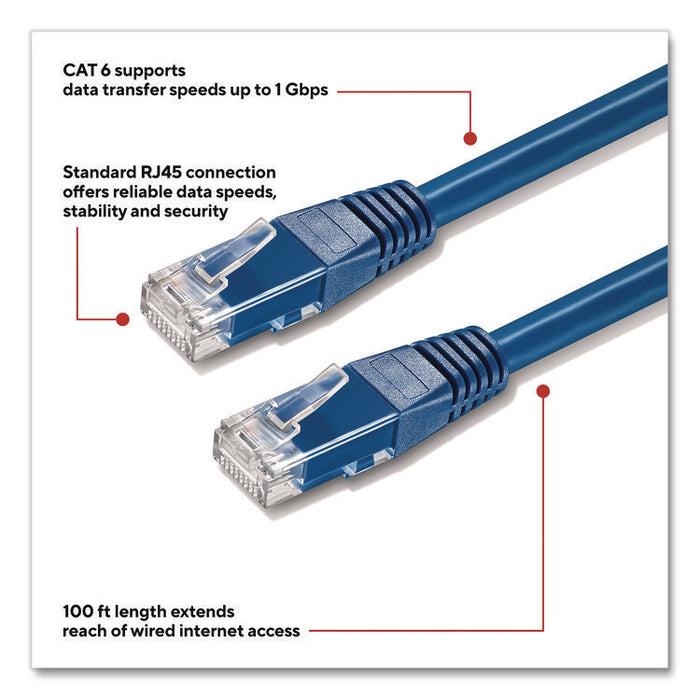 CAT6 Ethernet Cable, 100 ft, Blue