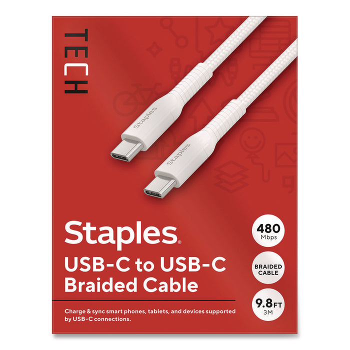 Lightning to USB-C 2.0 Charging Cable, 9.8 ft, White