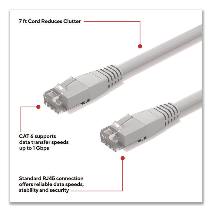 CAT6 Ethernet Cable, 7 ft, Gray
