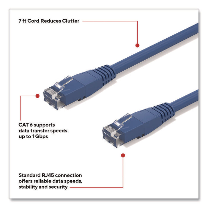 CAT6 Ethernet Cable, 7 ft, Blue