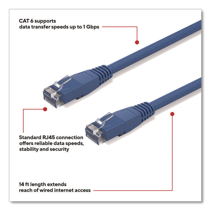 CAT6 Ethernet Cable, 14 ft, Blue