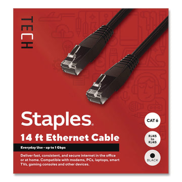 CAT6 Ethernet Cable, 14 ft, Black