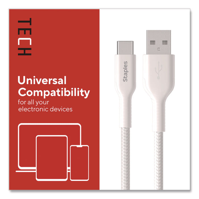 USB-C to USB-A 2.0 Charging Cable, 9.8 ft, White