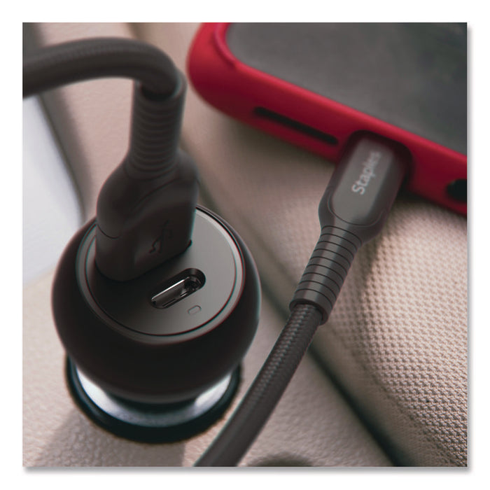 USB-A/USB-C Car Charger, 32 W, Two Ports, Black