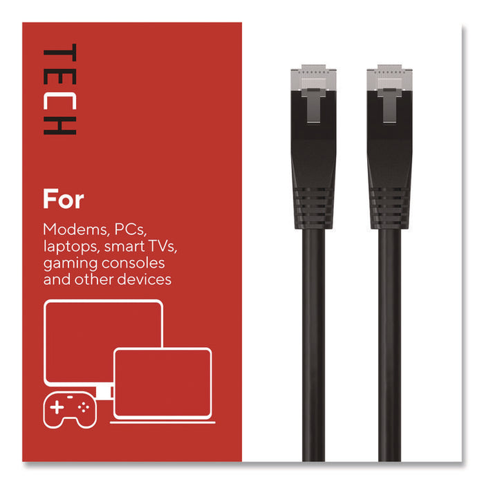 CAT6 Ethernet Cable, 50 ft, Black, 10/Pack