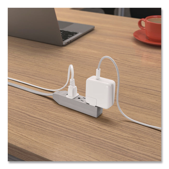 15 ft Extension Cord, 15 ft, 13 A, Gray, 2/Pack