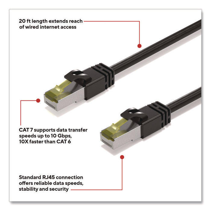 CAT7 Ethernet Cable, 20 ft, Black