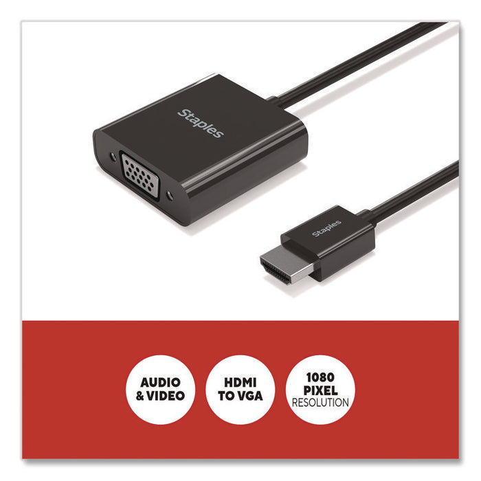 HDMI to VGA Audio/Video Adapter, 6", Black