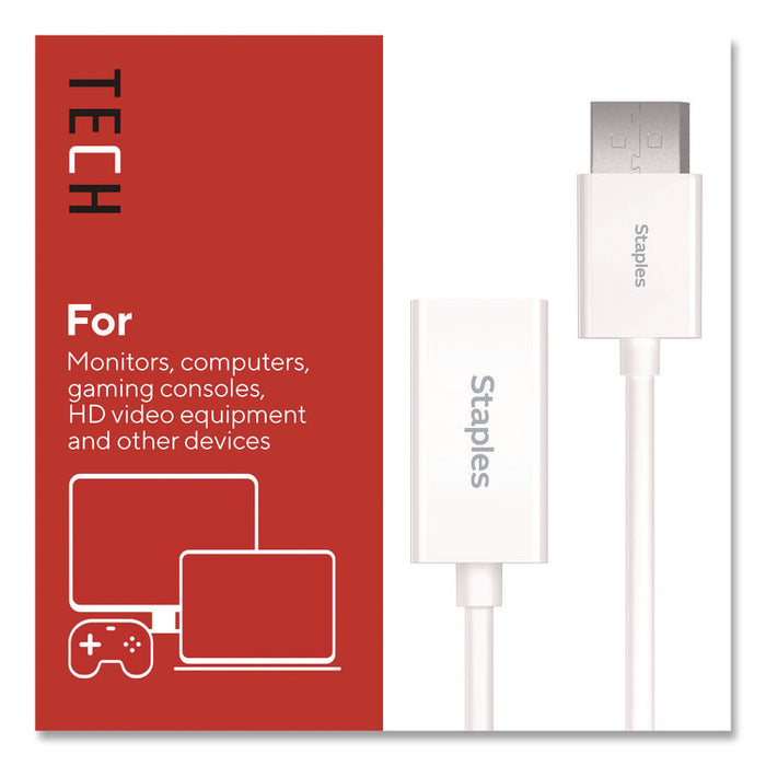 DisplayPort to HDMI Audio/Video Adapter, 6", White