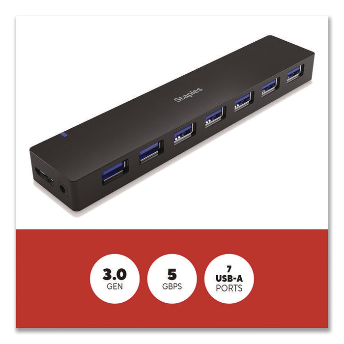 USB 3.0 Hubs, 7-Port, Black