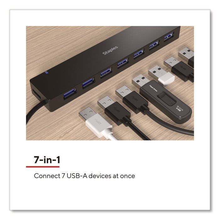 USB 3.0 Hubs, 7-Port, Black