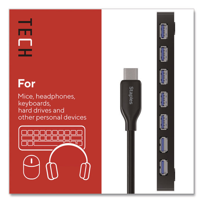 USB 3.0 Hubs, 7-Port, Black