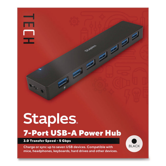 USB 3.0 Hubs, 7-Port, Black