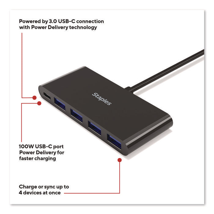 USB 3.0 Hubs, 4-Port, Black