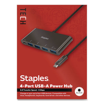 USB 3.0 Hubs, 4-Port, Black