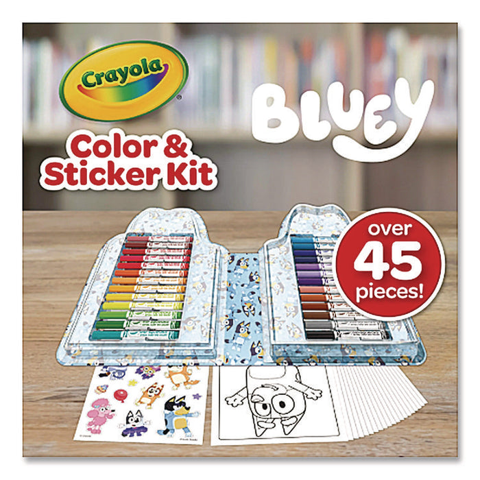 Bluey Color and Sticker Kit, Includes 26 Markers, Ages 5 and Up, 20 Pages