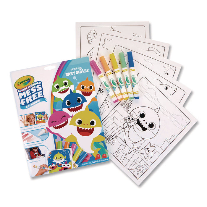 Pinkfong Baby Shark Color Wonder Kit, Includes Five Markers, Ages 3 and Up, 18 Pages