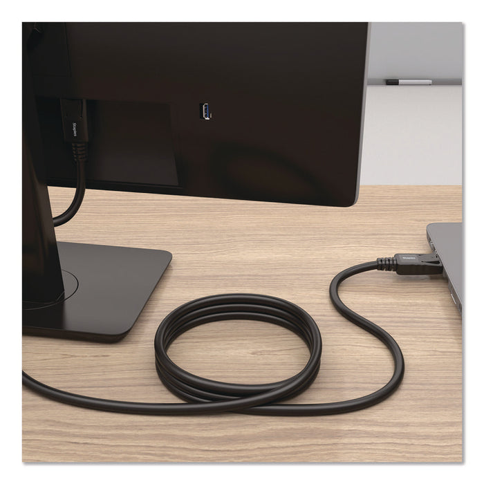 4K DisplayPort to DisplayPort Audio/Video Cable, 6 ft, Black, 10/Pack