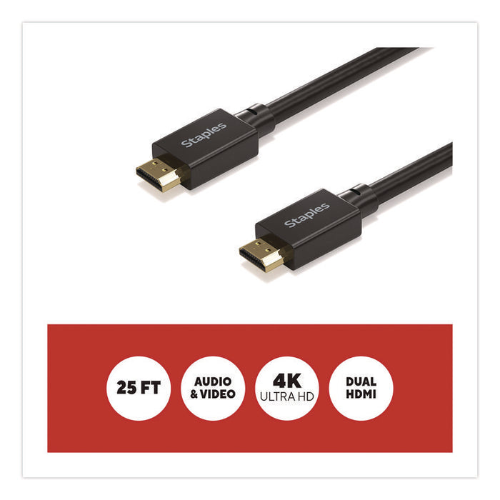 HDMI to HDMI Audio/Video Cable, 25 ft, Black