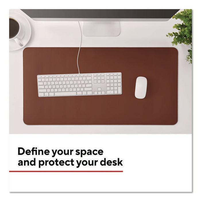 Anti-Slip Faux Leather Desk Pad, 31.5" x 15.7", Brown