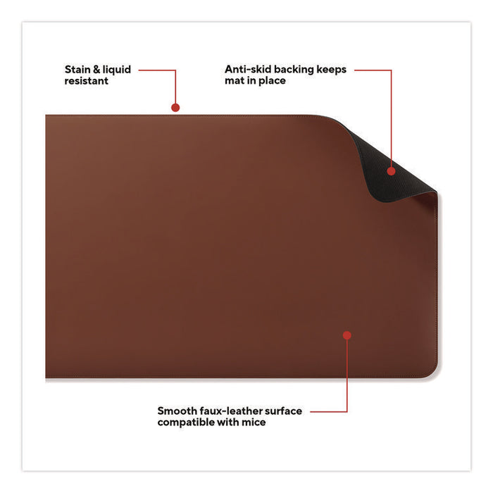 Anti-Slip Faux Leather Desk Pad, 31.5" x 15.7", Brown
