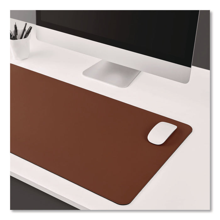 Anti-Slip Faux Leather Desk Pad, 31.5" x 15.7", Brown