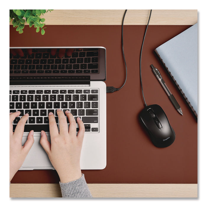 Ambidextrous Optical Wired Mouse, USB 2.0, Left/Right Hand Use, Black