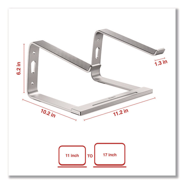 Aluminum Laptop Stand, 11.2" x 10.2" x 6.2", Gray/Silver, Supports 11 lbs
