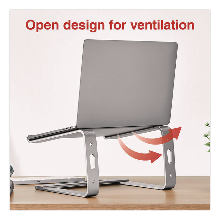 Aluminum Laptop Stand, 11.2" x 10.2" x 6.2", Gray/Silver, Supports 11 lbs